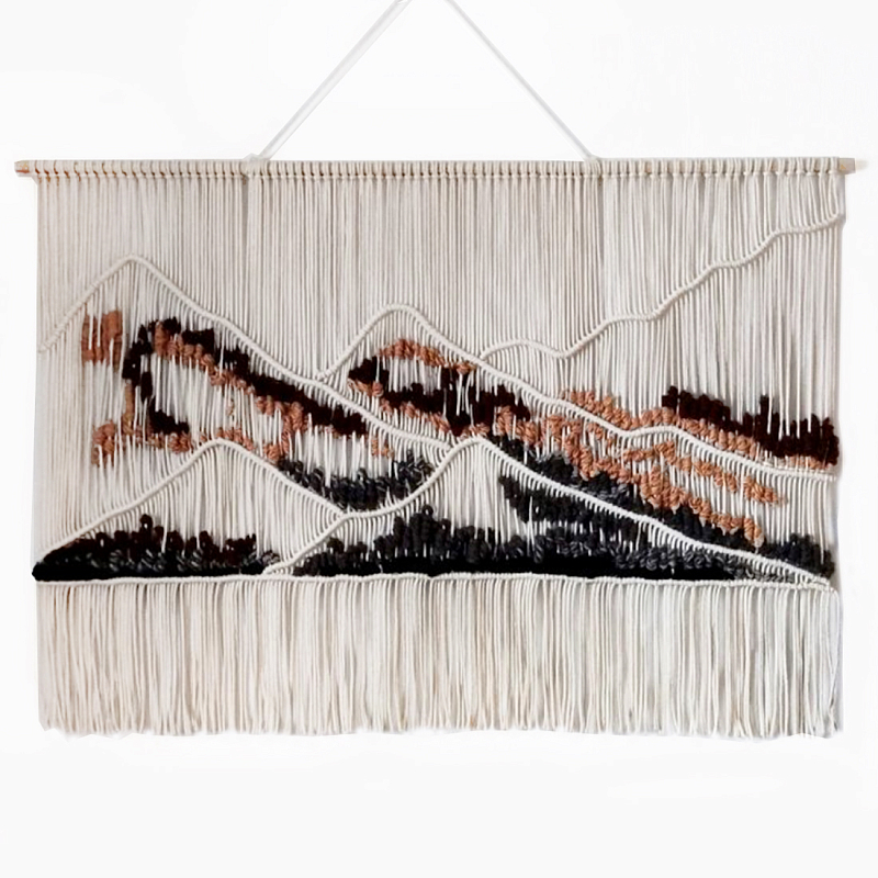 Гобелен ручная работа Wabi-Sabi II  Черный Терракотовый ivory ( слоновая кость ) в Тюмени | Loft Concept 