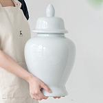 Ваза белая с крышкой однотонная Chinoiserie Ceramics варинант исполнения - 7 | Loft Concept в Тюмени