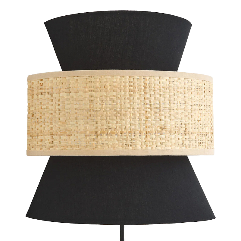 Бра с плетеным декором Bonnie Wicker Black Wall Lamp Черный Бежевый Бра с плетеным декором Bonnie Wicker Black Wall Lamp Черный Бежевый в Тюмени | Loft Concept