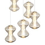 Люстра светодиодная с стеклянными волнообразными плафонами Amphora of Light варинант исполнения - 4 | Loft Concept в Тюмени