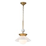 Подвесной светильник латунного цвета с конусовидным белым плафоном Quintiesse варинант исполнения - 3 | Loft Concept в Тюмени