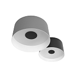 Потолочный светильник с 2-мя цилиндрическими абажурами серого и черного цвета Urban Dome варинант исполнения - 5 | Loft Concept в Тюмени