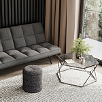 Пуф Three Gray в ткани букле серого цвета варинант исполнения - 4 | Loft Concept в Тюмени