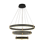 Люстра светодиодная с 3-мя плафонами в форме колец из акрила и алюминия с пультом для регулировки света Ring Horizontal Anthracite варинант исполнения - 7 | Loft Concept в Тюмени