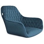 Барный стул со спинкой и подлокотниками на 4-х металлических ножках Douglas Rhombus Синий Велюр варинант исполнения - 2 | Loft Concept в Тюмени