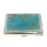 Портсигар на 20 сигарет с газовой зажигалкой из натурального камня Апатит Голубой Stone Cigarettes Cases варинант исполнения - 2 | Loft Concept в Тюмени