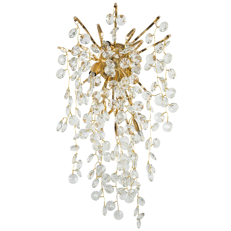 Бра с хрустальными подвесками на металлических ветках Fairytree Light Gold Wall Lamp Золотой Прозрачный Бра с хрустальными подвесками на металлических ветках Fairytree Light Gold Wall Lamp Золотой Прозрачный в Тюмени | Loft Concept