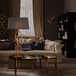 Настольная лампа на ажурном чугунном основании с серым абажуром Openwork Lamp варинант исполнения - 5 | Loft Concept в Тюмени