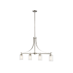 Люстра подвесная цвета никель с четырьмя матовыми стеклянными плафонами в современном стиле Generation Lighting варинант исполнения - 2 | Loft Concept в Тюмени