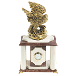 Часы настольные из натурального камня с декором в виде орла Eagle Stone Clock варинант исполнения - 1 | Loft Concept в Тюмени