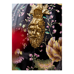 Ваза из фарфора черная с цветочной росписью и бронзовыми элементами Spring Garden варинант исполнения - 6 | Loft Concept в Тюмени