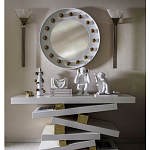 Зеркало белое с круглыми золотыми декоративными элементами Prince of the Church варинант исполнения - 2 | Loft Concept в Тюмени