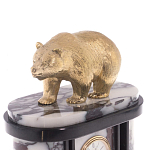 Часы настольные бронзовые с декором в виде медведя Bear Stone Clock варинант исполнения - 2 | Loft Concept в Тюмени