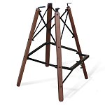 Барный стул со спинкой и подлокотниками на 4-х деревянных ножках Douglas Rhombus Синий Велюр варинант исполнения - 4 | Loft Concept в Тюмени