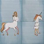 Плитка с узором Девочка единорог варинант исполнения - 2 | Loft Concept в Тюмени