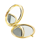 Зеркало карманное складное круглое из натурального камня Оникс в подарочной упаковке Gold Stone Mirrors варинант исполнения - 2 | Loft Concept в Тюмени