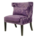Полукресло с мягкой обивкой из жаккарда на 4-х ножках из массива березы Baroque Armchair violet варинант исполнения - 3 | Loft Concept в Тюмени
