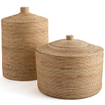 Плетеная корзина с крышкой Kheri Wicker Basket варинант исполнения - 2 | Loft Concept в Тюмени