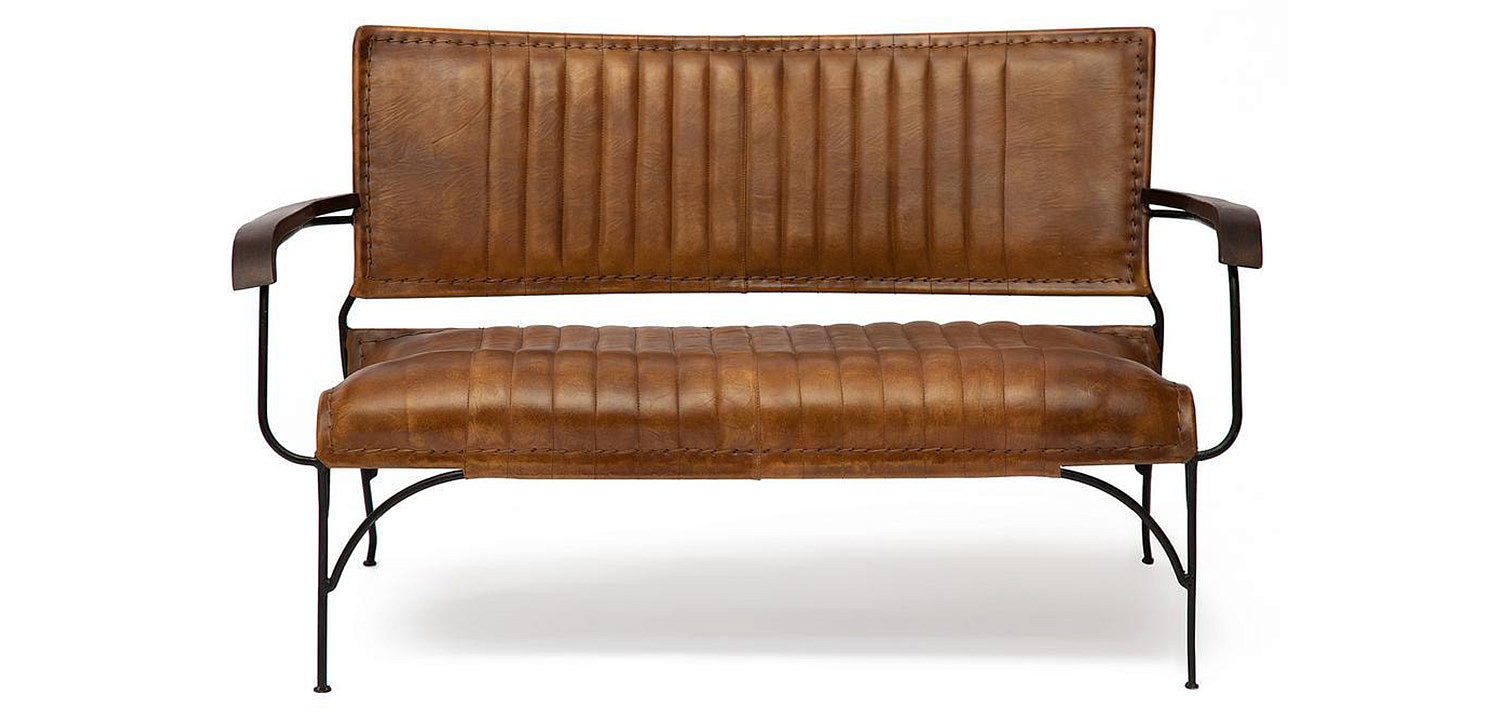 Диван-скамья из натуральной кожи Buffalo Leather Sofa two-seater Диван-скамья из натуральной кожи Buffalo Leather Sofa two-seater - Loft-Concept в Тюмени