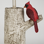 Настольная лампа с тканевым абажуром и основанием в виде птицы на дереве Simurq варинант исполнения - 4 | Loft Concept в Тюмени