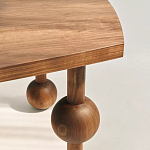 Обеденный стол деревянный с круглыми декоративными элементами на ножках Koko варинант исполнения - 2 | Loft Concept в Тюмени