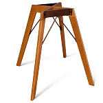 Стол обеденный с коричневой прямоугольной столешницей из керамики на четырех деревянных ножках Brown Ceramics варинант исполнения - 3 | Loft Concept в Тюмени