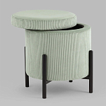 Светло-зеленый пуф на черных ножках SANJAY варинант исполнения - 2 | Loft Concept в Тюмени
