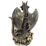 Декоративная статуэтка Дракон и стеклянное яйцо Dragon and Glass Egg Gold Black варинант исполнения - 3 | Loft Concept в Тюмени
