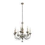 Люстра серебряного цвета с состаренным эффектом и декоративным подвесным шаром Kichler варинант исполнения - 2 | Loft Concept в Тюмени