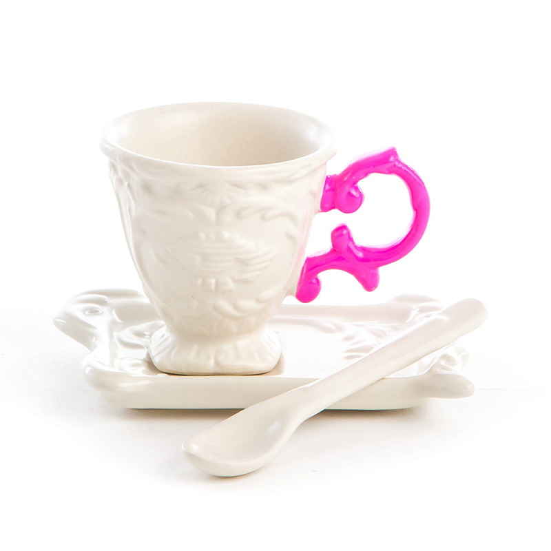 Кофейная пара Seletti I-Coffee Fuchsia Белый Фуксия Кофейная пара Seletti I-Coffee Fuchsia Белый Фуксия в Тюмени | Loft Concept