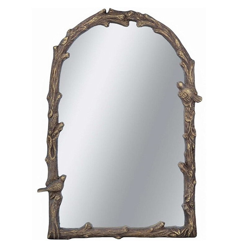 Зеркало Птицы на дереве Plant Frame Винтажное Темное Золото  в Тюмени | Loft Concept 