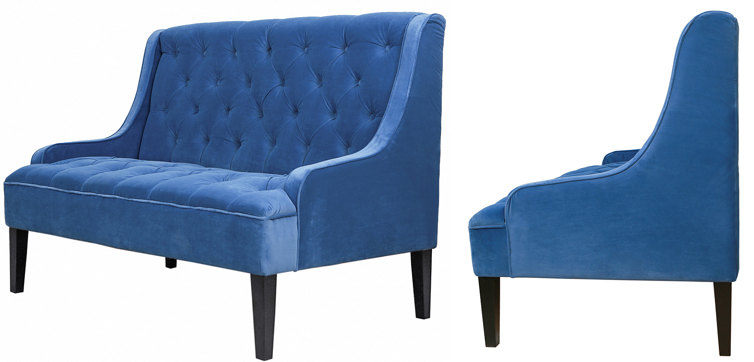 Диван Folket Sofa velour blue Диван Folket Sofa velour blue - Loft-Concept в Тюмени