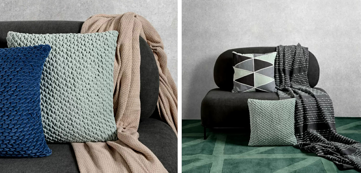 Подушка Purnama Quilting mint Подушка Purnama Quilting mint - Loft-Concept в Тюмени