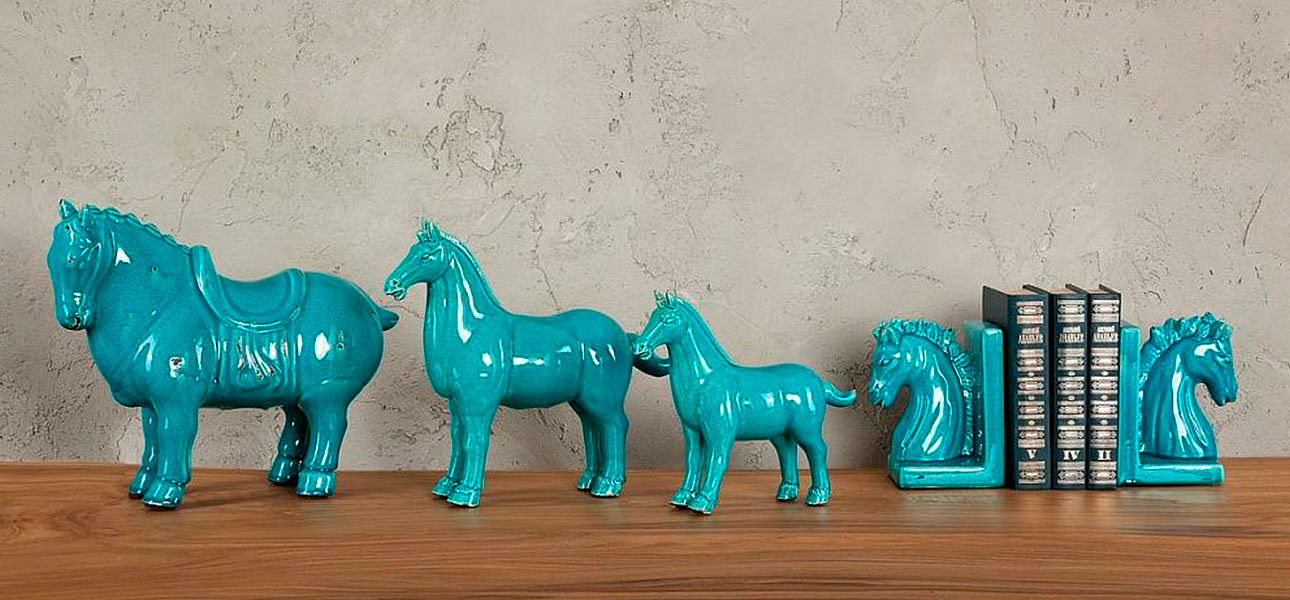 Фигурка керамика синяя лошадь большая Blue Horse Фигурка керамика синяя лошадь большая Blue Horse - Loft-Concept в Тюмени