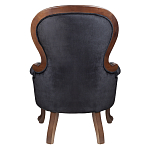 Кресло с мягкой обивкой из черного велюра на 4-х деревянных ножках Evelyn Classical Armchair варинант исполнения - 3 | Loft Concept в Тюмени