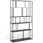 Стеллаж из металла широкий Wide Menzie Metal Rack Black варинант исполнения - 1 | Loft Concept в Тюмени