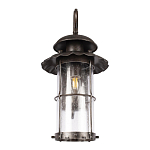 Уличный настенный светильник с цилиндрическим плафоном и изогнутым кованым каркасом Elysian Lanterns варинант исполнения - 4 | Loft Concept в Тюмени