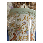 Ваза высокая из фарфора на бронзовом основании Turquoise Blooming Garden варинант исполнения - 8 | Loft Concept в Тюмени