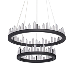 Люстра с двумя кольцами черного цвета с хрустальными элементами QUARTZ CRYSTAL варинант исполнения - 1 | Loft Concept в Тюмени