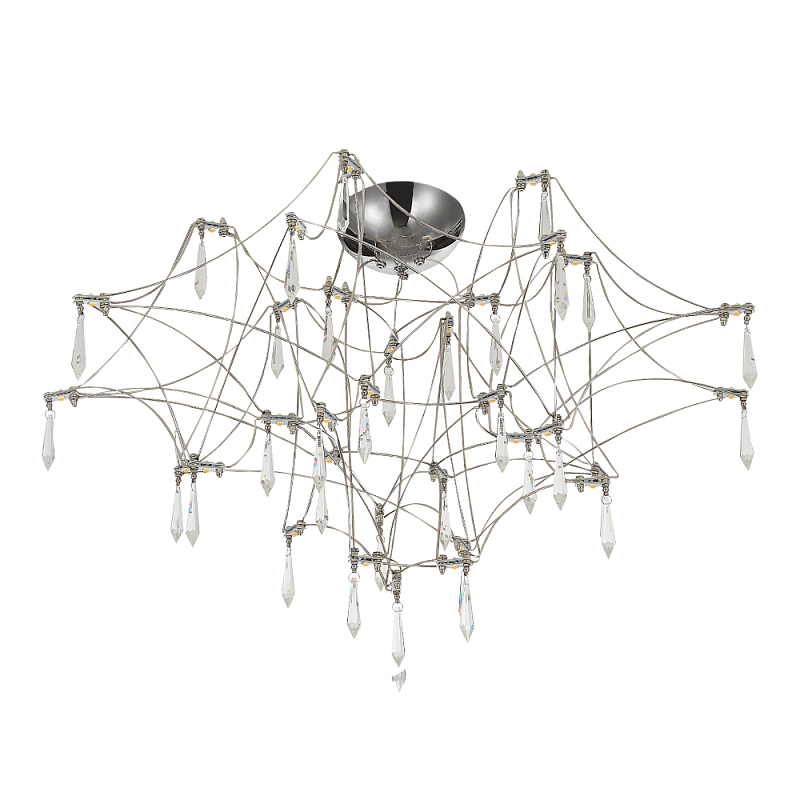 Потолочный светильник с тонким металлическим каркасом цвета хром Quasar Хром Прозрачный в Тюмени | Loft Concept 