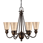 Люстра бронзового цвета с конусными плафонами из бежевого стекла Hinkley варинант исполнения - 1 | Loft Concept в Тюмени