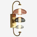 Бра с плафоном из разноцветного стекла Glass Peonies варинант исполнения - 3 | Loft Concept в Тюмени