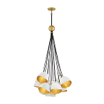 Люстра с 15-ю белыми  плафонами с золотой внутренней поверхностью Hinkley варинант исполнения - 2 | Loft Concept в Тюмени