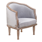 Кресло низкое с мягкой обивкой из велюра на 4-х деревянных ножках Emile Armchair grey варинант исполнения - 1 | Loft Concept в Тюмени