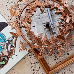 Зеркало круглое в металлической раме украшенной фигурами бабочек Butterflies варинант исполнения - 4 | Loft Concept в Тюмени