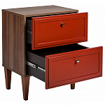 Тумба прикроватная красная из массива бука с 2-мя ящиками Wenge Light варинант исполнения - 3 | Loft Concept в Тюмени