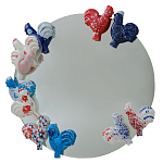 Зеркало круглое с декором в виде петушков Cockerel варинант исполнения - 1 | Loft Concept в Тюмени