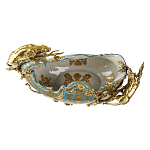 Чаша голубого цвета с оранментом и и бронзовыми фигурами леопардов Eden Garden варинант исполнения - 4 | Loft Concept в Тюмени