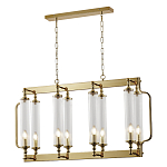 Люстра прямоугольная с 8-ю стеклянными плафонами цилиндрической формы Jeanette варинант исполнения - 2 | Loft Concept в Тюмени