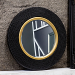 Зеркало в черной фактурной раме с золотым кантом Summon the Light варинант исполнения - 6 | Loft Concept в Тюмени